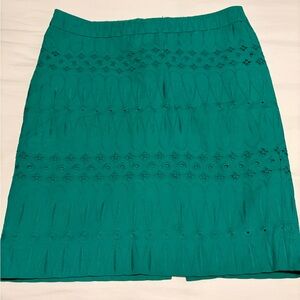 LOFT Teal Eyelet Pencil Skirt